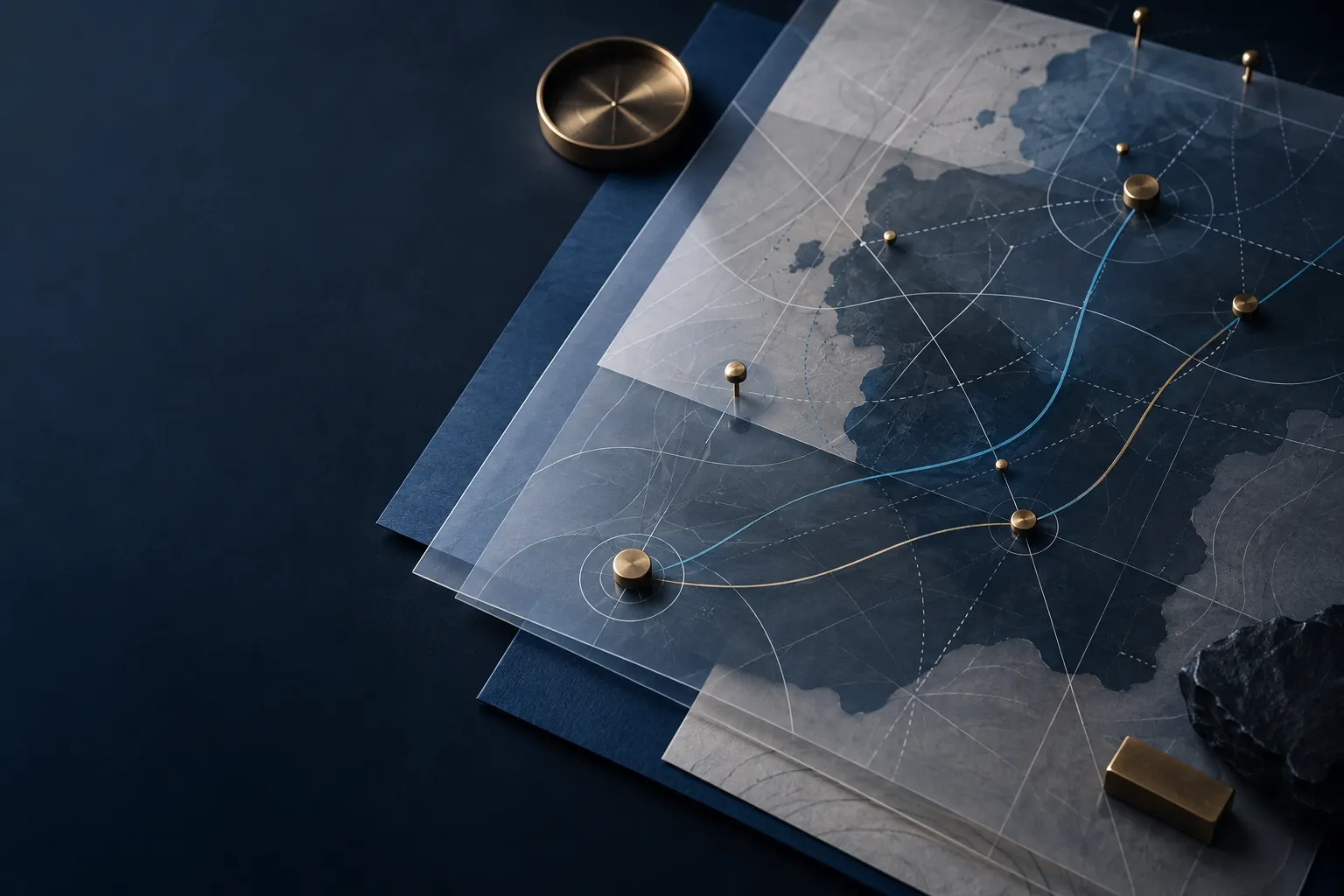 Strategic map showing connected decisions